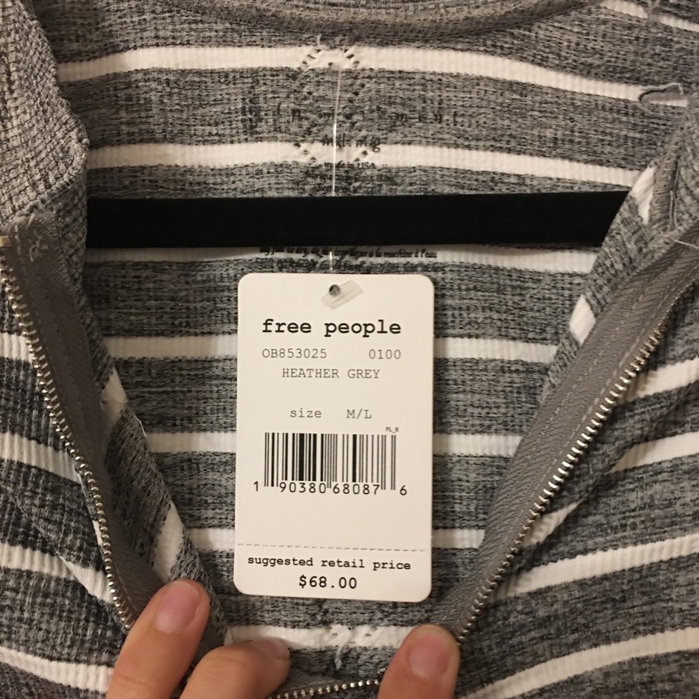Free People | Movement Striped Slay Gray Top - Picture 5 of 8